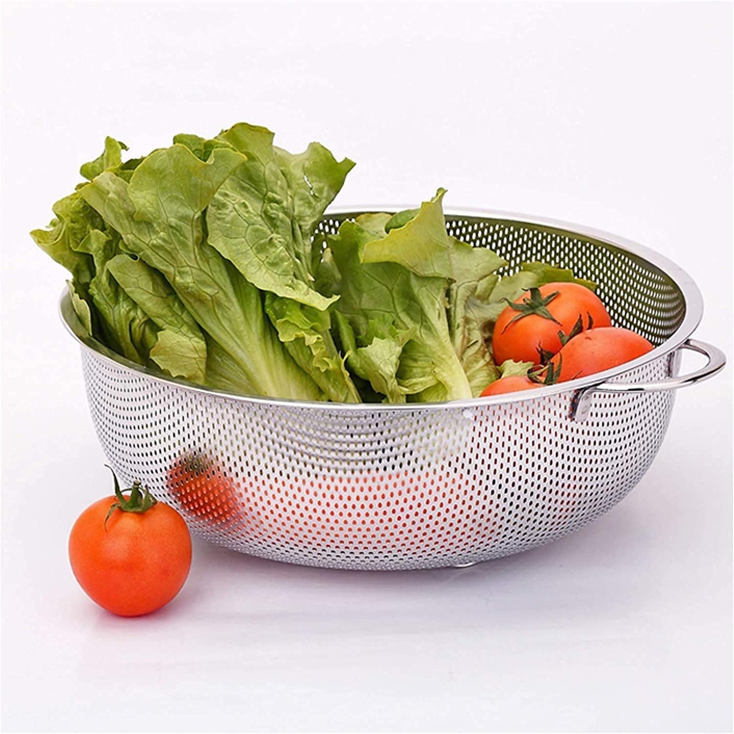 5754 Stainless Steel Colander with Handle, Large Metal Mesh Basket Strainer for Pasta, Spaghetti, Berry, Veggies, Fruits, Kitchen Food Colander, Dishwasher Safe (1 pc / 25.5 cm) 5754 Stainless Steel Colander with Handle, Large Metal Mesh Basket Strainer for Pasta, Spaghetti, Berry, Veggies, Fruits, Kitchen Food Colander, Dishwasher Safe (1 pc / 25.5 cm)